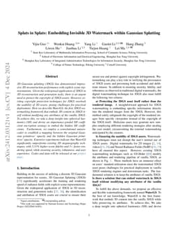 Splats in Splats: Embedding Invisible 3D Watermark within Gaussian
  Splatting