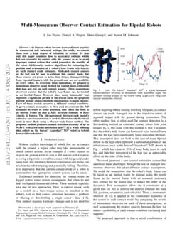 Multi-Momentum Observer Contact Estimation for Bipedal Robots