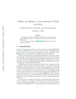 Validity and efficiency of the conformal CUSUM procedure