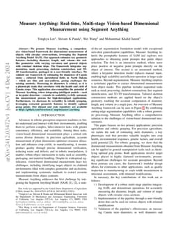 Measure Anything: Real-time, Multi-stage Vision-based Dimensional
  Measurement using Segment Anything