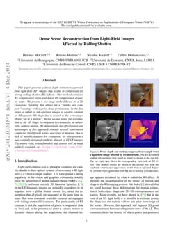 Dense Scene Reconstruction from Light-Field Images Affected by Rolling
  Shutter