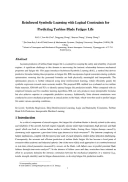 Reinforced Symbolic Learning with Logical Constraints for Predicting
  Turbine Blade Fatigue Life