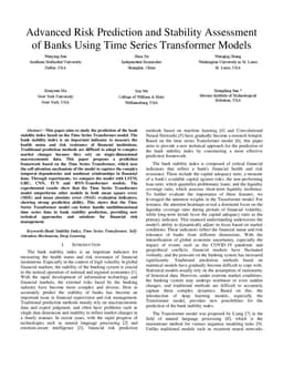 Advanced Risk Prediction and Stability Assessment of Banks Using Time
  Series Transformer Models