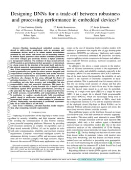 Designing DNNs for a trade-off between robustness and processing
  performance in embedded devices