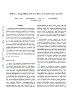 Multi-view Image Diffusion via Coordinate Noise and Fourier Attention