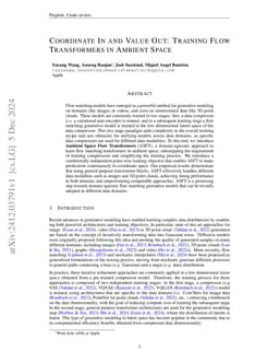 Coordinate In and Value Out: Training Flow Transformers in Ambient Space