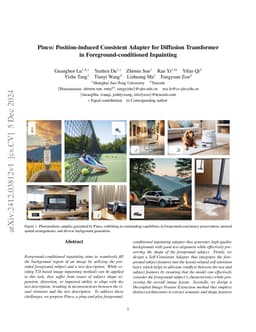 Pinco: Position-induced Consistent Adapter for Diffusion Transformer in
  Foreground-conditioned Inpainting