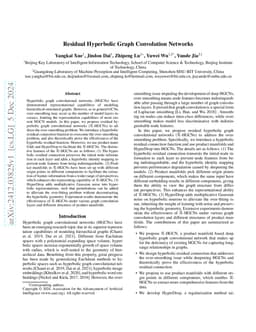 Residual Hyperbolic Graph Convolution Networks