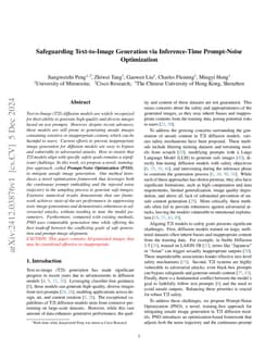 Safeguarding Text-to-Image Generation via Inference-Time Prompt-Noise
  Optimization