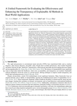 A Unified Framework for Evaluating the Effectiveness and Enhancing the
  Transparency of Explainable AI Methods in Real-World Applications