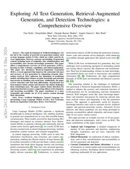 Exploring AI Text Generation, Retrieval-Augmented Generation, and
  Detection Technologies: a Comprehensive Overview