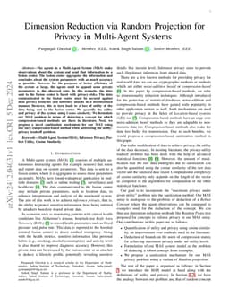 Dimension Reduction via Random Projection for Privacy in Multi-Agent
  Systems