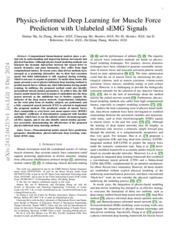 Physics-informed Deep Learning for Muscle Force Prediction with
  Unlabeled sEMG Signals