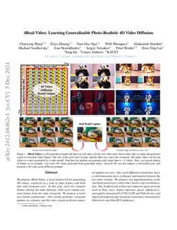 4Real-Video: Learning Generalizable Photo-Realistic 4D Video Diffusion