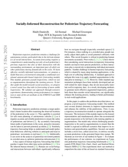 Socially-Informed Reconstruction for Pedestrian Trajectory Forecasting
