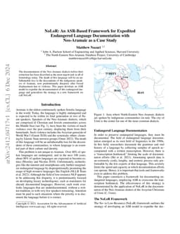 NoLoR: An ASR-Based Framework for Expedited Endangered Language
  Documentation with Neo-Aramaic as a Case Study