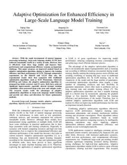 Adaptive Optimization for Enhanced Efficiency in Large-Scale Language
  Model Training