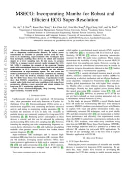 MSECG: Incorporating Mamba for Robust and Efficient ECG Super-Resolution