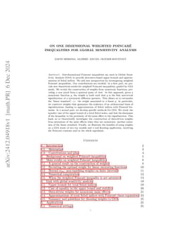 On one dimensional weighted Poincare inequalities for Global Sensitivity
  Analysis