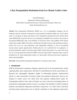 A Key Encapsulation Mechanism from Low Density Lattice Codes