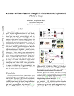 Generative Model-Based Fusion for Improved Few-Shot Semantic
  Segmentation of Infrared Images
