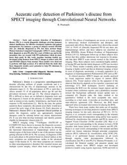 Accurate early detection of Parkinson's disease from SPECT imaging through Convolutional Neural Networks