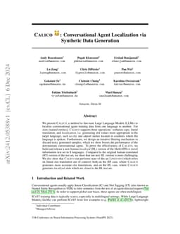 CALICO: Conversational Agent Localization via Synthetic Data Generation