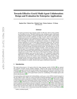 Towards Effective GenAI Multi-Agent Collaboration: Design and Evaluation
  for Enterprise Applications