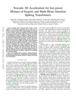 Towards 3D Acceleration for low-power Mixture-of-Experts and Multi-Head
  Attention Spiking Transformers