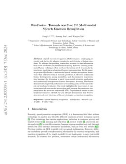 WavFusion: Towards wav2vec 2.0 Multimodal Speech Emotion Recognition