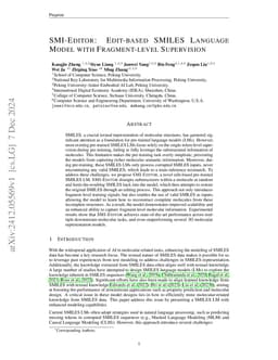 SMI-Editor: Edit-based SMILES Language Model with Fragment-level
  Supervision