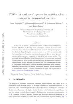 STONet: A novel neural operator for modeling solute transport in
  micro-cracked reservoirs