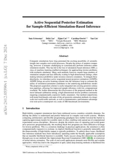 Active Sequential Posterior Estimation for Sample-Efficient
  Simulation-Based Inference