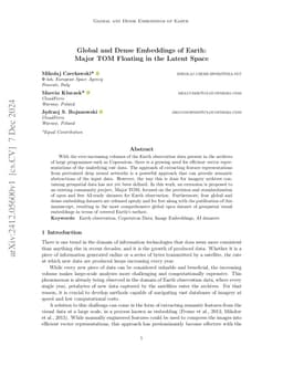 Global and Dense Embeddings of Earth: Major TOM Floating in the Latent
  Space