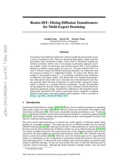 Remix-DiT: Mixing Diffusion Transformers for Multi-Expert Denoising