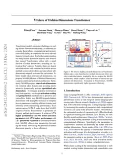 Mixture of Hidden-Dimensions Transformer