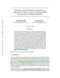 On Diffusion Posterior Sampling via Sequential Monte Carlo for Zero-Shot
  Scaffolding of Protein Motifs