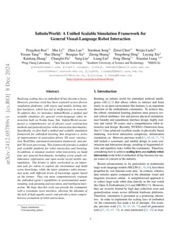 InfiniteWorld: A Unified Scalable Simulation Framework for General
  Visual-Language Robot Interaction