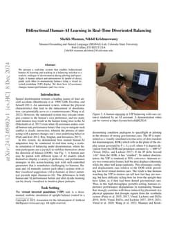 Bidirectional Human-AI Learning in Real-Time Disoriented Balancing