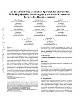 An Entailment Tree Generation Approach for Multimodal Multi-Hop Question
  Answering with Mixture-of-Experts and Iterative Feedback Mechanism
