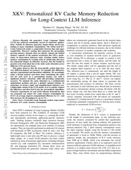 XKV: Personalized KV Cache Memory Reduction for Long-Context LLM
  Inference