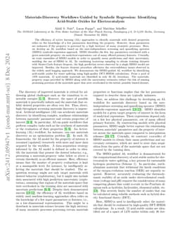 Materials-Discovery Workflows Guided by Symbolic Regression: Identifying
  Acid-Stable Oxides for Electrocatalysis