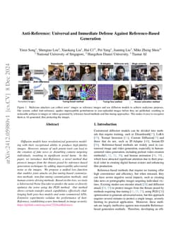 Anti-Reference: Universal and Immediate Defense Against Reference-Based
  Generation