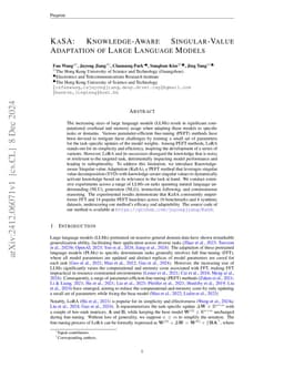 KaSA: Knowledge-Aware Singular-Value Adaptation of Large Language Models