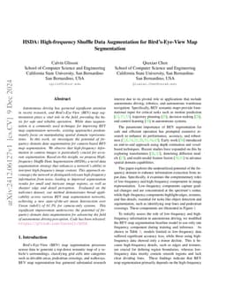 HSDA: High-frequency Shuffle Data Augmentation for Bird's-Eye-View Map
  Segmentation