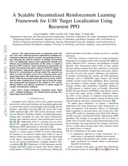 A Scalable Decentralized Reinforcement Learning Framework for UAV Target
  Localization Using Recurrent PPO