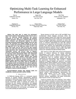 Optimizing Multi-Task Learning for Enhanced Performance in Large
  Language Models