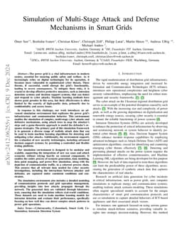Simulation of Multi-Stage Attack and Defense Mechanisms in Smart Grids