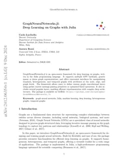 GraphNeuralNetworks.jl: Deep Learning on Graphs with Julia