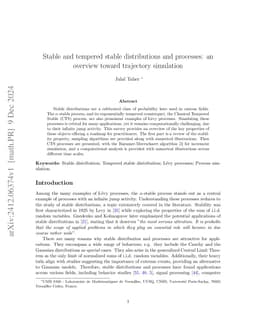 Stable and tempered stable distributions and processes: an overview
  toward trajectory simulation